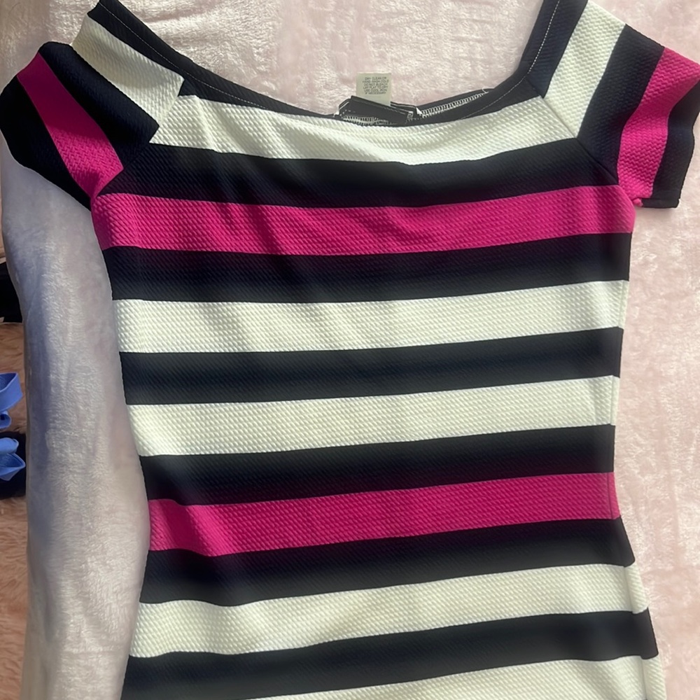 Multi-color summer dress from necessary objects medium-sized